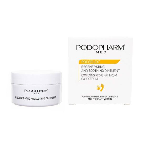 PODOFLEX® Reģenerējoša un nomierinoša ziede, 99,5% jaunpiena tauki, 60ml